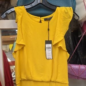 BCBGMaxAzria Yellow Ruffled Maxi Dress